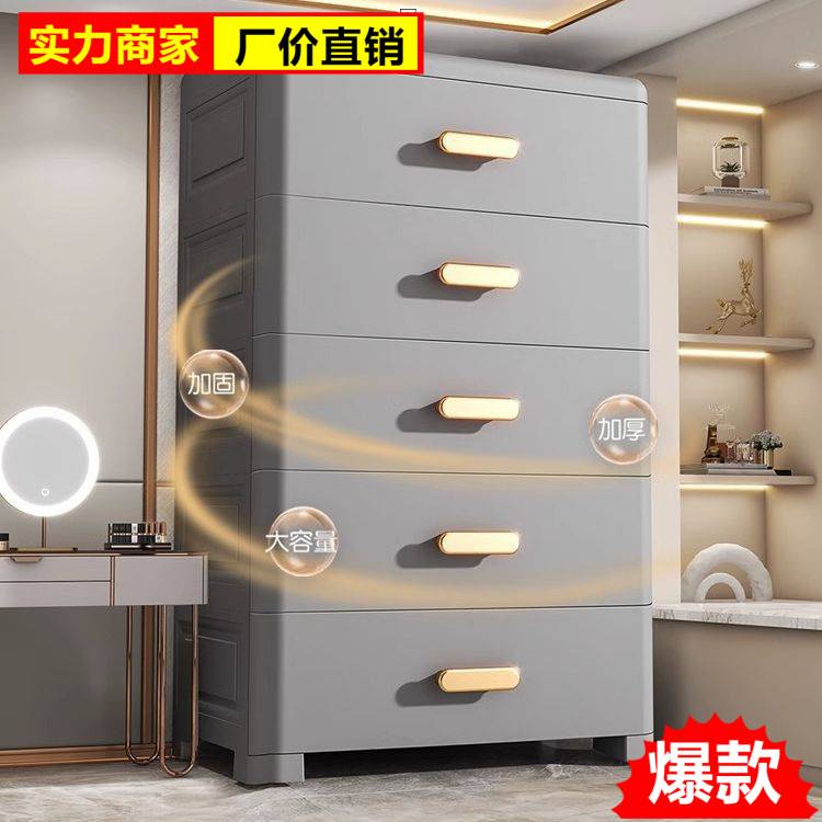 60面宽塑料收纳柜家用衣服玩具储物柜抽屉式衣柜客厅卧室置物柜