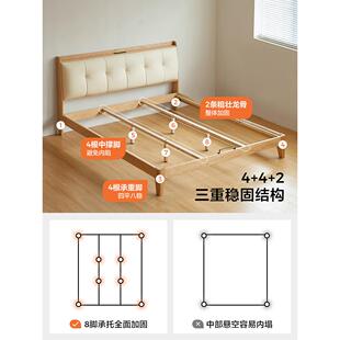 橡实木1木米5软包0齐边GOU床双床人家具原木色225新款木业