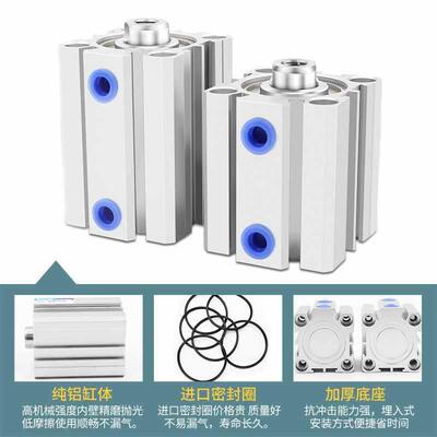 气缸小型气大推0力薄型ACQ050/1/1动5/2/30/40/50/42560/75/80/10