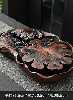 大师紫陶盘干泡PZW茶盘新款茶家陶瓷茶具茶壶壶垫养用壶承茶台