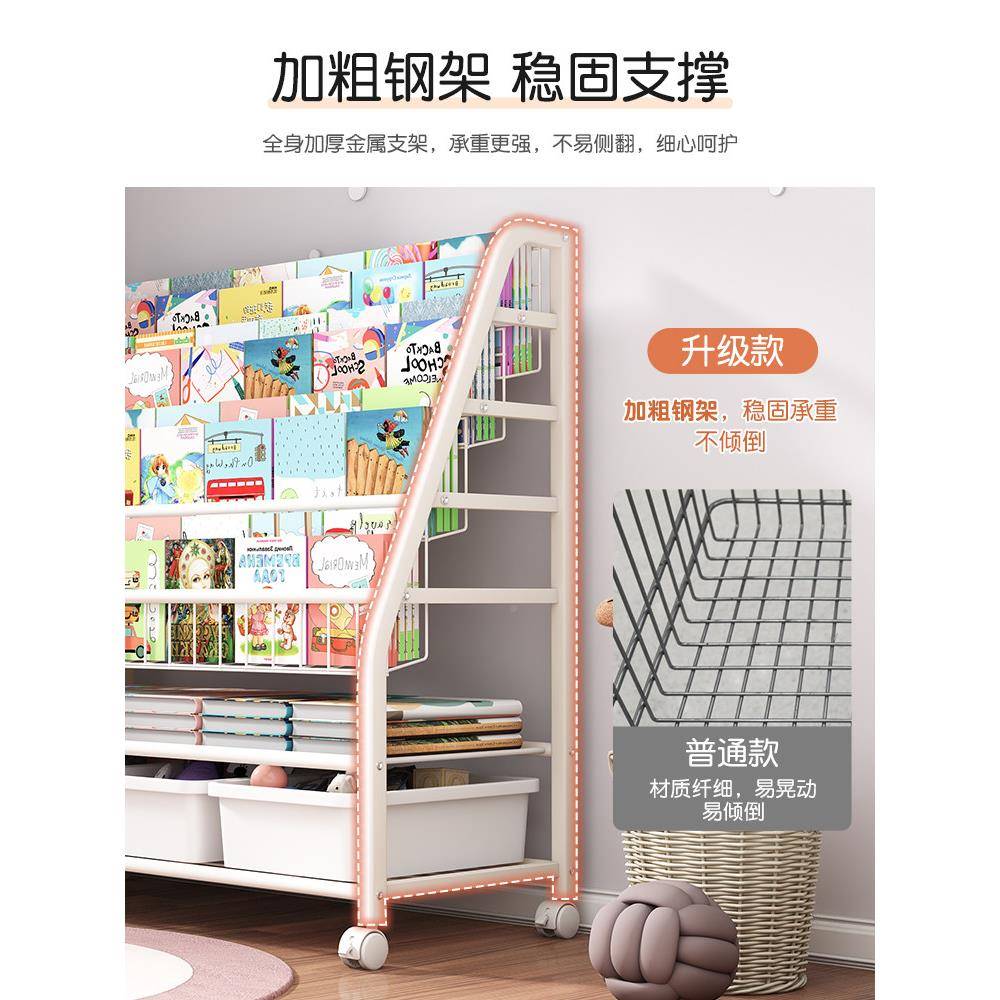 书儿童书架置物架玩读收具纳架幼儿园储物柜落地85阅区绘本架