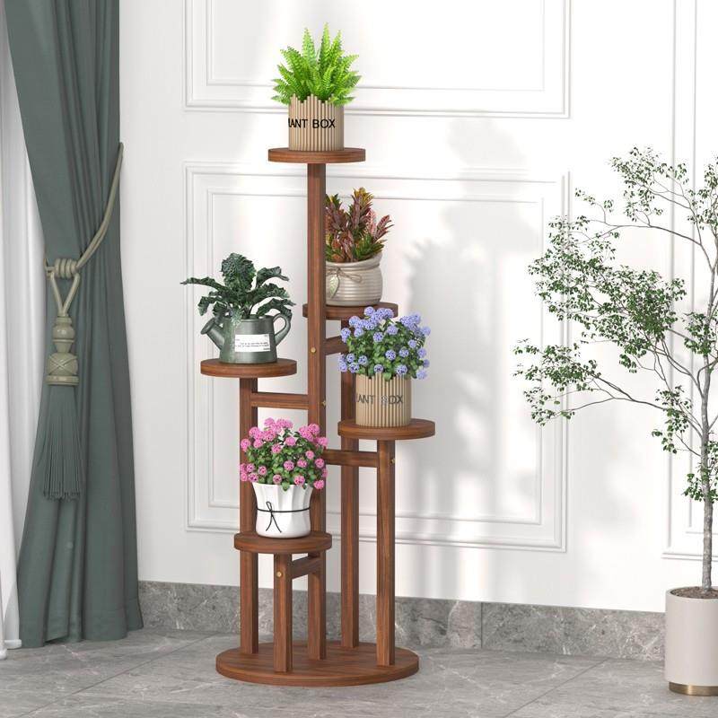 新款AVQ室内绿外阳花架实台木地多层落可移动绿萝多肉植玄关客厅