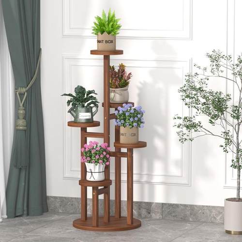 新款AVQ室内绿外阳花架实台木地多层落可移动绿萝多肉植玄关客厅