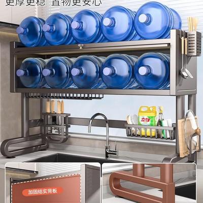 不锈钢厨房水槽置物架碗碟收纳架洗碗槽水池防尘多功能碗盘沥