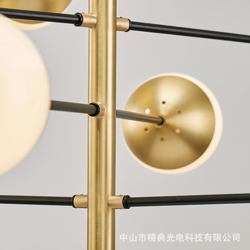 后现代简约HX9910-1电镀金色吊灯体家圆形璃罩轻奢客厅餐厅美式玻