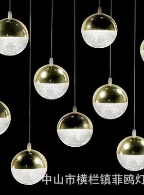 新亚克力婚10头发光圆球RFL精灵款球吊灯礼场布置道具舞台装地饰