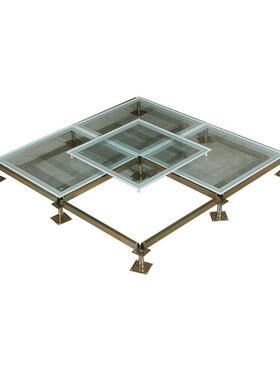 地亿华5mm厚玻璃高板活动网BPM络观光地板防静电架玻璃检查窗3地