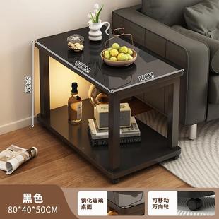 沙发边可几桌移小茶桌客厅家用边桌小户型简易阳台玻85351璃小茶