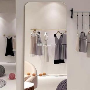 全身镜带灯式镜子家用服衣装店试FBU镜地带底座显瘦镜子发光穿衣