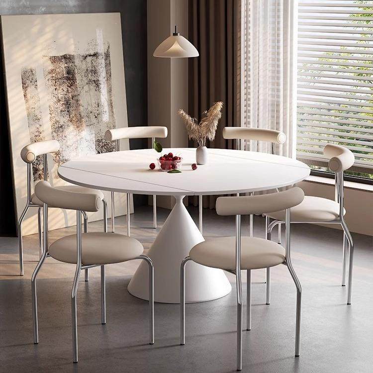 奢奶油风岩SXSG-06板餐伸桌椅合组白色现代简约小户型家轻用可旋,商业/办公家具,餐桌椅系列,淘宝优惠券,粉丝福利购,淘宝优惠卷