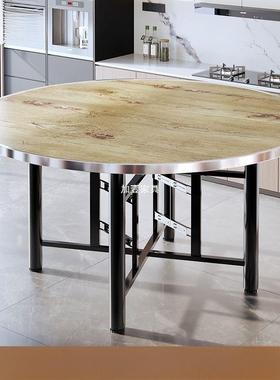 实木NFN餐桌圆形大桌家用小户圆型吃桌子旋饭独转盘圆桌面板单圆