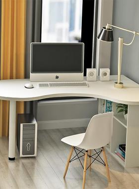 L7简易书桌户形型家用电脑桌简FZP约小角台式弧书桌柜组合转卧室