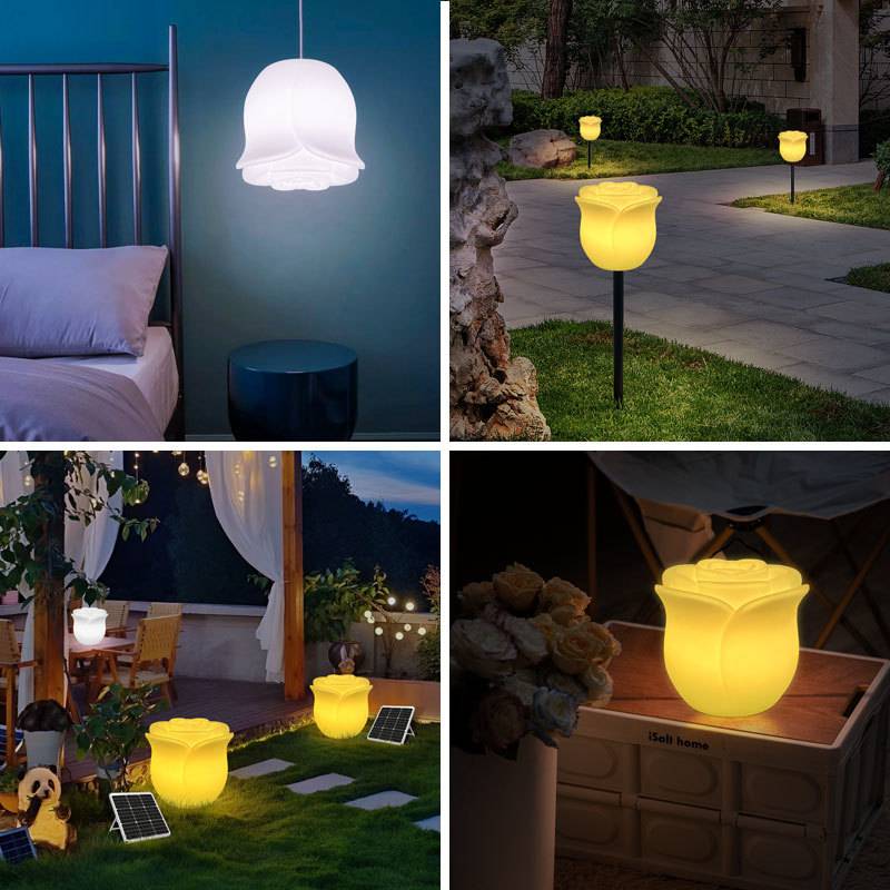 床头玫瑰花氛围小夜灯户外草坪灯景区园林景观灯商业美陈装饰灯