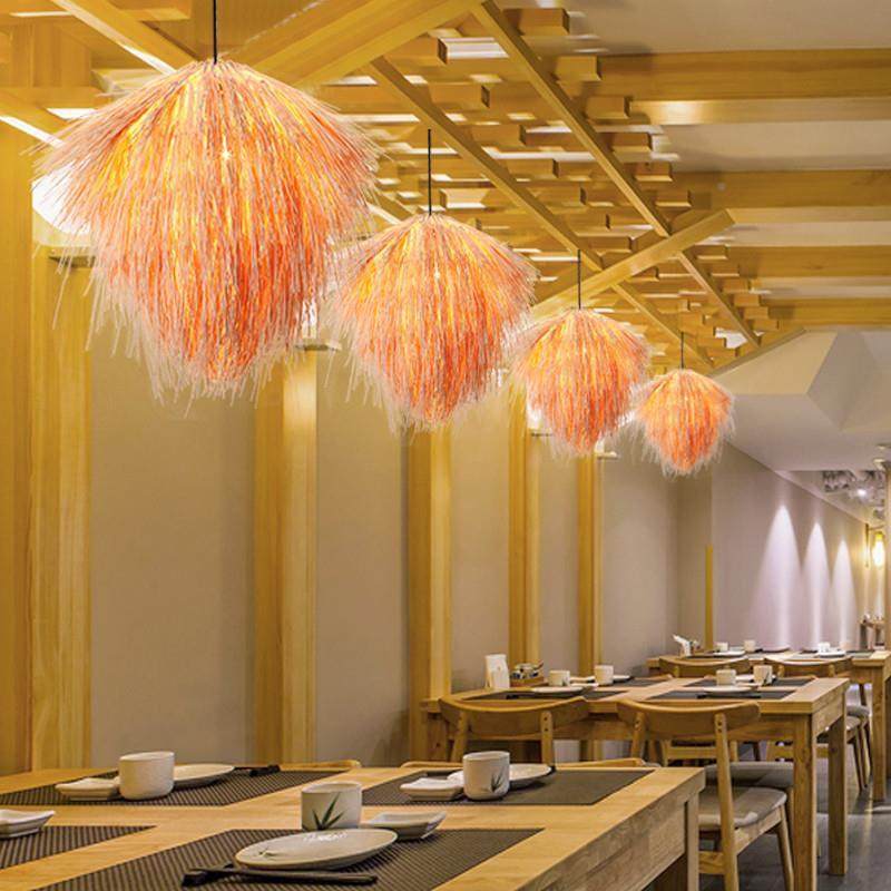 田园风草帽吊灯竹织编藤艺编灯农51656家厅现代简鸟餐巢led餐厅吊,家装灯饰光源,智能吊灯,淘宝优惠券,粉丝福利购,淘宝优惠卷