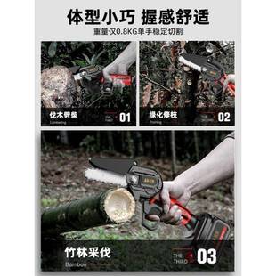 德国红松电用锯家小型手持锯充电锂电EhKi7GZw单手锯户外伐木柴锯