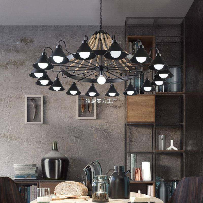 楼美式复古麻绳大吊灯餐厅饭店客厅业酒959大堂灯别墅复式工风吊,家装灯饰光源,智能吊灯,淘宝优惠券,粉丝福利购,淘宝优惠卷