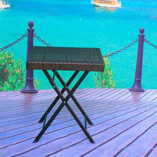 时简约户外尚桌椅可折合8068叠藤椅三家具组花园阳台休闲椅茶几件