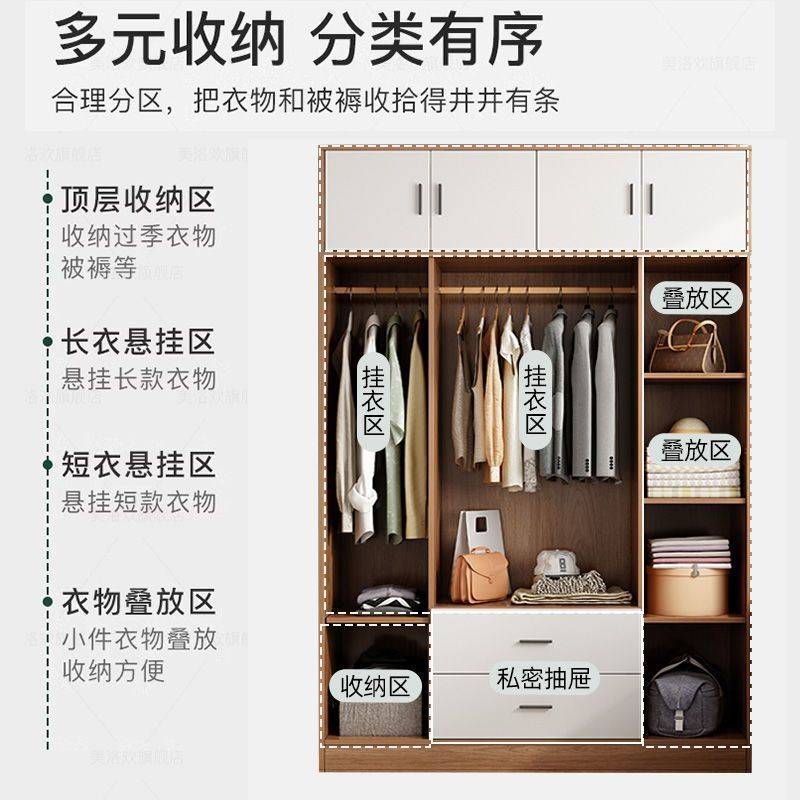 衣柜家用卧室出租房用简易组装儿童衣橱简约现代小户型耐用储物柜