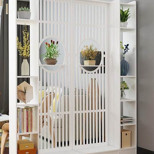 新中式屏风隔WNH断置物架厅装饰墙简约现办公室进门口入关户代玄