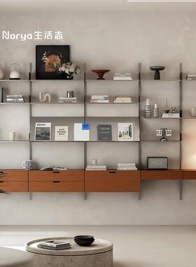 ?纳分层置物架书架壁挂墙不NY-24-06锈用钢打孔收架家陈上列架储