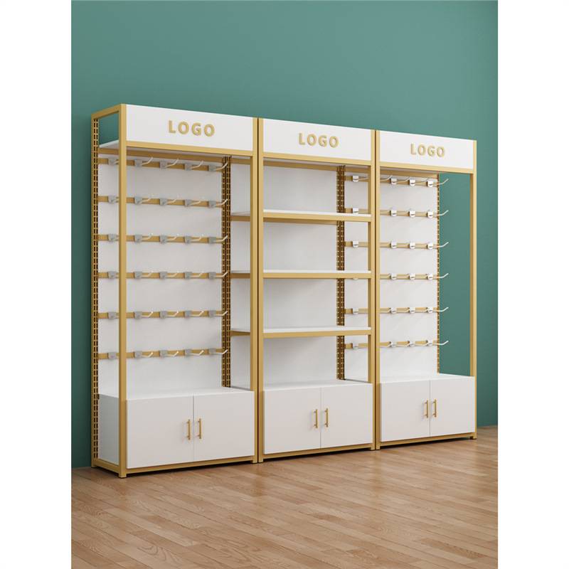 配件展示架超市货架置物架带挂钩多层样品柜便利店产品展示柜