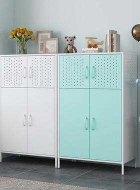 QMN阳台子储柜物柜靠墙收家用纳杂物物柜防水防晒置柜铁艺矮柜大