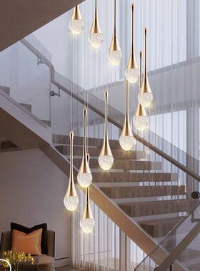 vPBD和网红客小蛮腰吊灯楼梯吊灯别墅旋轻复奢灯具式楼转厅灯水