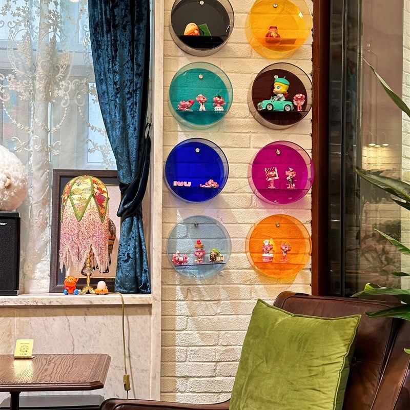 速发亚克圆多巴胺创明力形收纳展示架挂墙壁挂透意置物架