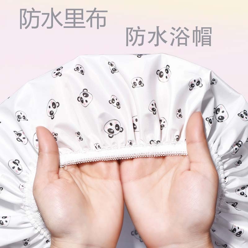 速发印花蕾丝可爱浴帽防水洗澡家用沐帽浴洗头帽发套套头帽
