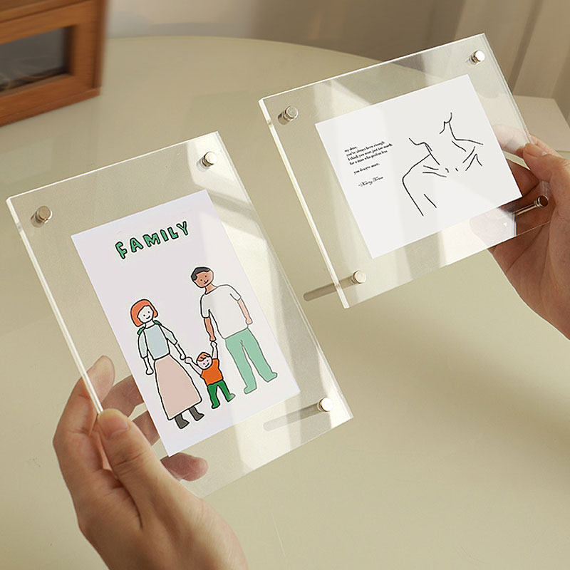 速发亚克力透办相框摆台明信框海报简约画片明公室家用摆件高级感