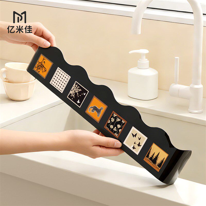 水槽挡水板厨房水池防水挡隔板洗碗E池防溅水洗菜池台面加长挡水