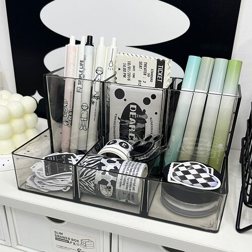 桌面笔筒小物件收纳盒简约风格学生文具储L物盒工位书房宿舍整理