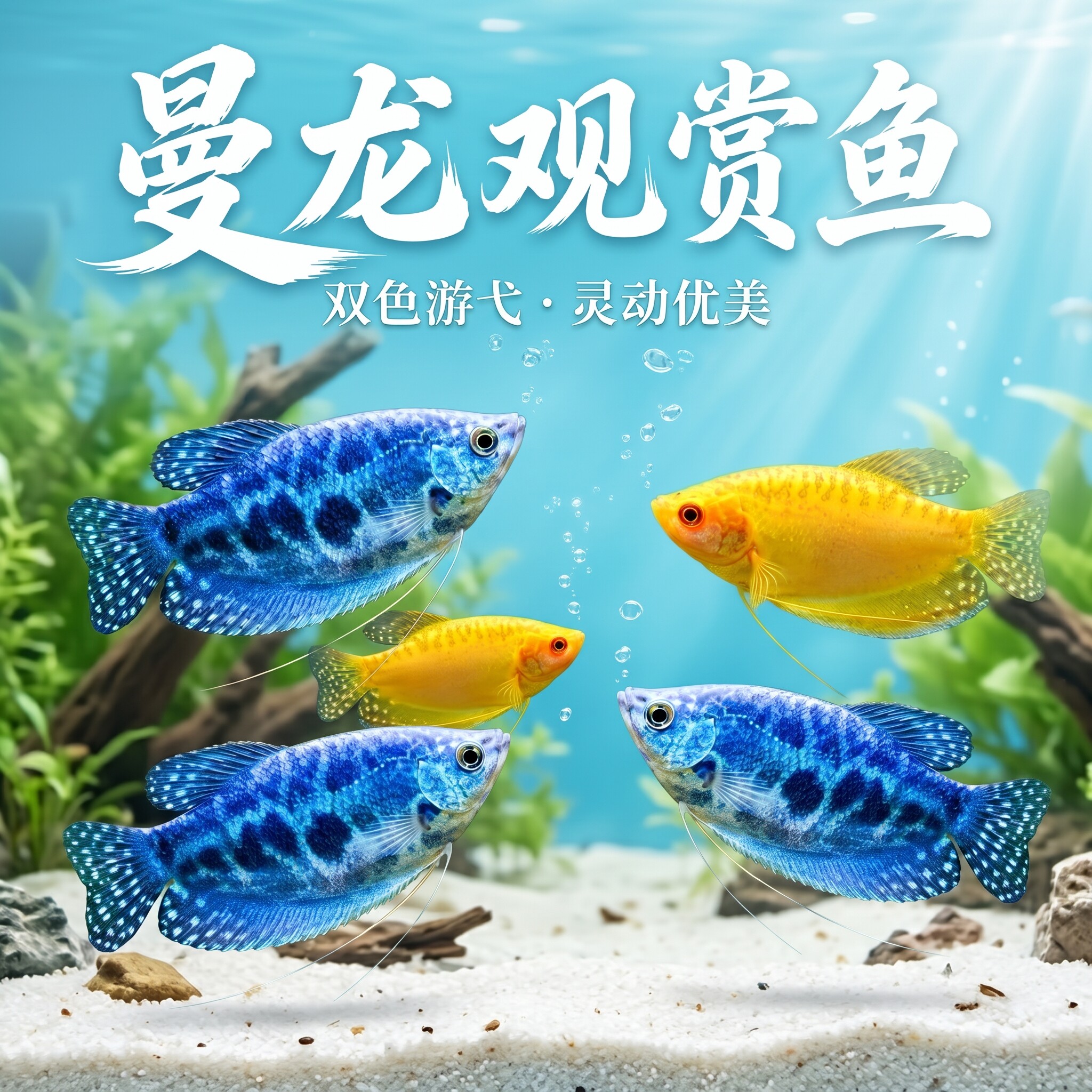 热带曼龙鱼淡水养殖观赏鱼新手精品活体好养耐活黄曼龙水族宠物鱼
