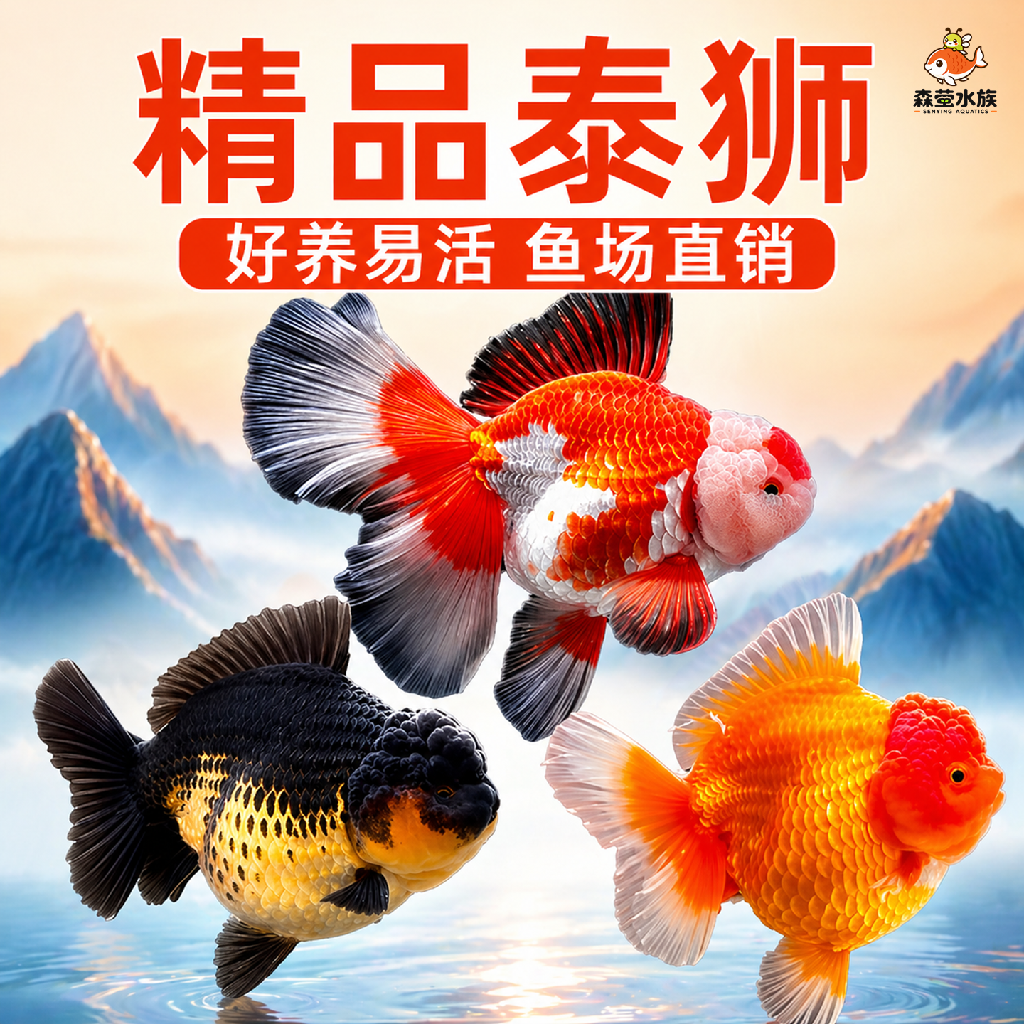 泰狮金鱼兰寿金鱼活鱼百褶泰狮好养淡水冷水观赏鱼苗波妞金鱼