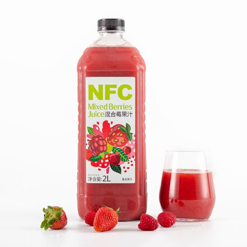 山超姆市NFC混合莓果汁2L苹果草莓蔓越莓树莓家庭装大瓶冷藏饮料