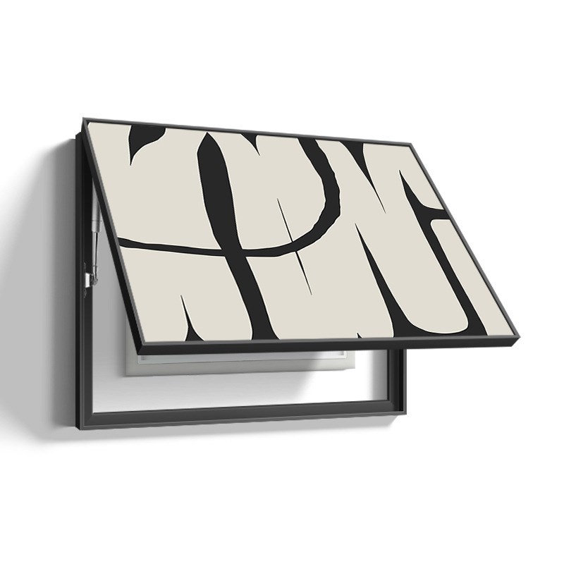 极简油画风空开弱电箱遮挡装饰画黑白灰免打孔电表箱挂画高级感