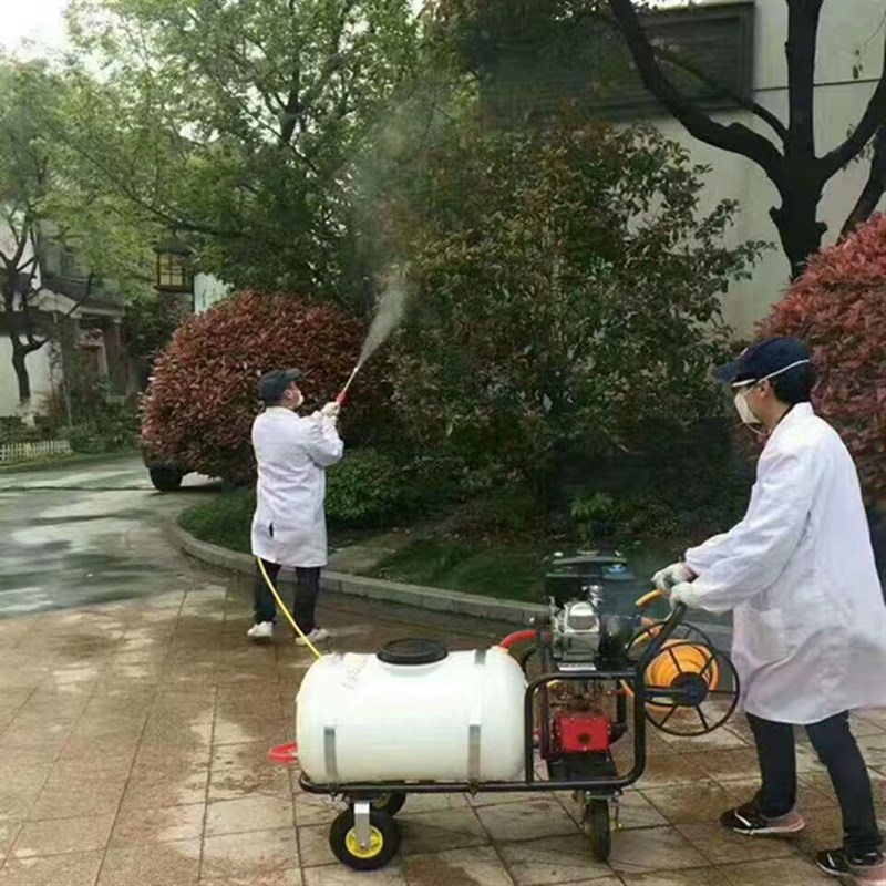 手推式汽油打药机园林绿化农药喷洒机养殖场大棚消毒喷雾打药车