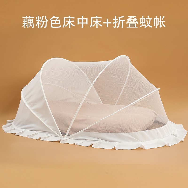 婴儿蚊帐罩可折叠免安装遮光新生儿小床蒙古包防蚊全罩式钢骨底座