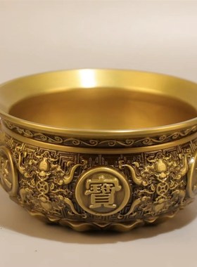 五福临门聚宝盆十二生肖莲花底家用家居客厅玄关办公室桌面装饰品