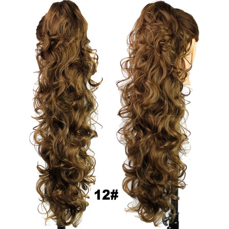 厂家假发女28英寸爪夹式长发大波浪马尾辫接发