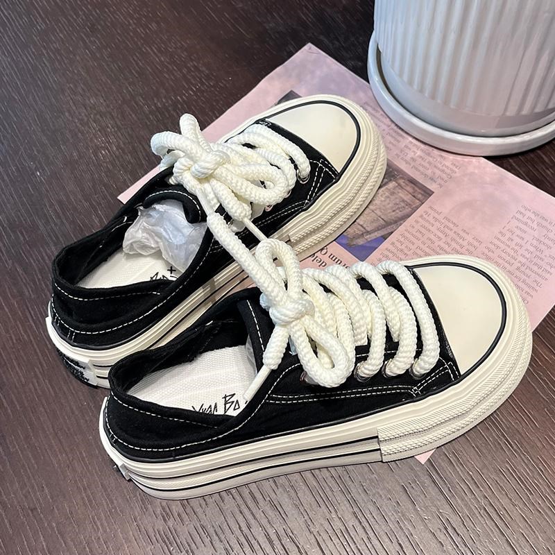 大码女鞋41到43码胖宽脚新款两穿半拖帆布鞋35-43春秋休闲鞋夏季