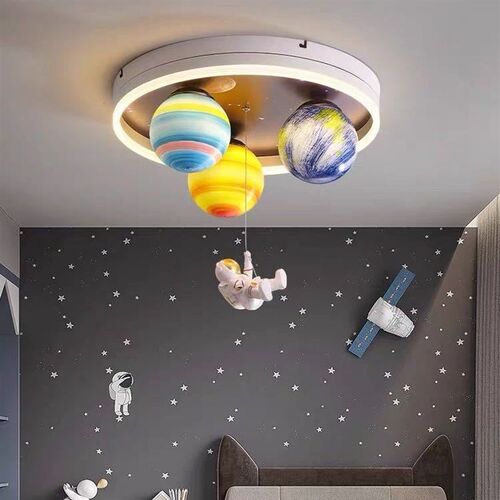 儿童房吸顶灯卧室灯卡通灯男孩女孩房间灯星空飞机简约北欧led灯