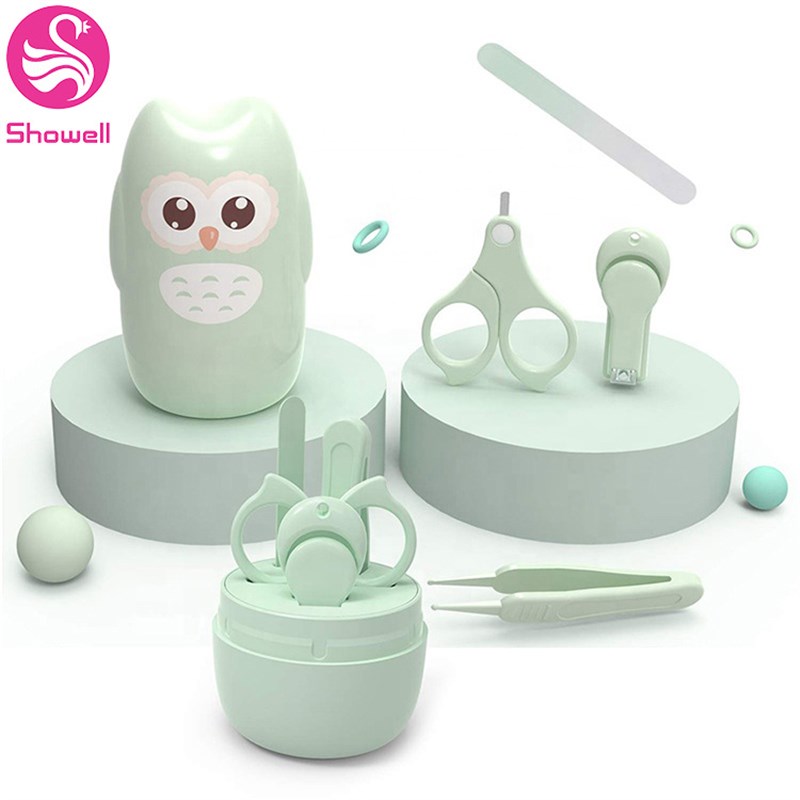 工厂直供婴幼儿指甲修剪护理套装 新生儿卡通不锈钢指甲刀剪组合