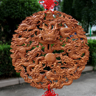 桃木九龙献瑞九龙戏珠九龙壁挂件摆件H木雕玄关客厅店铺镇宅招财