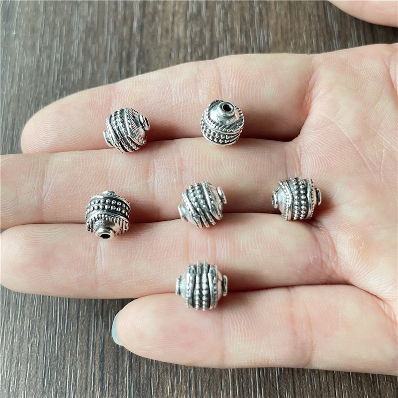 合金diy饰品配件 8mm圆形复古古银珠子散珠串珠手链隔珠