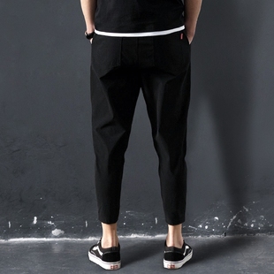 小脚裤 男士 休闲运动裤 九分裤 潮流百搭宽松八分哈伦裤 薄款 韩版 夏季