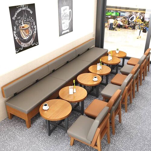 咖啡厅双人卡座沙发软包休闲书吧商F用餐饮蛋糕奶茶店实木桌椅组