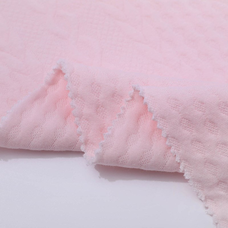 两面棉提花空气层面料麻花螺旋空气层抱枕沙发靠垫婴童爬服针织布