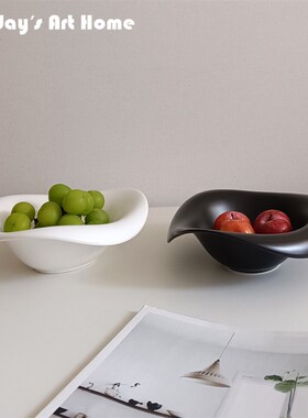法式高颜值波浪碗家用沙拉u碗大号个性面碗陶瓷餐具水果甜品汤碗