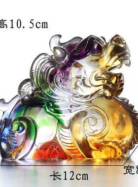 琉璃招财貔貅摆件一对貔貅居家客厅装饰招财工艺品公司开业礼品